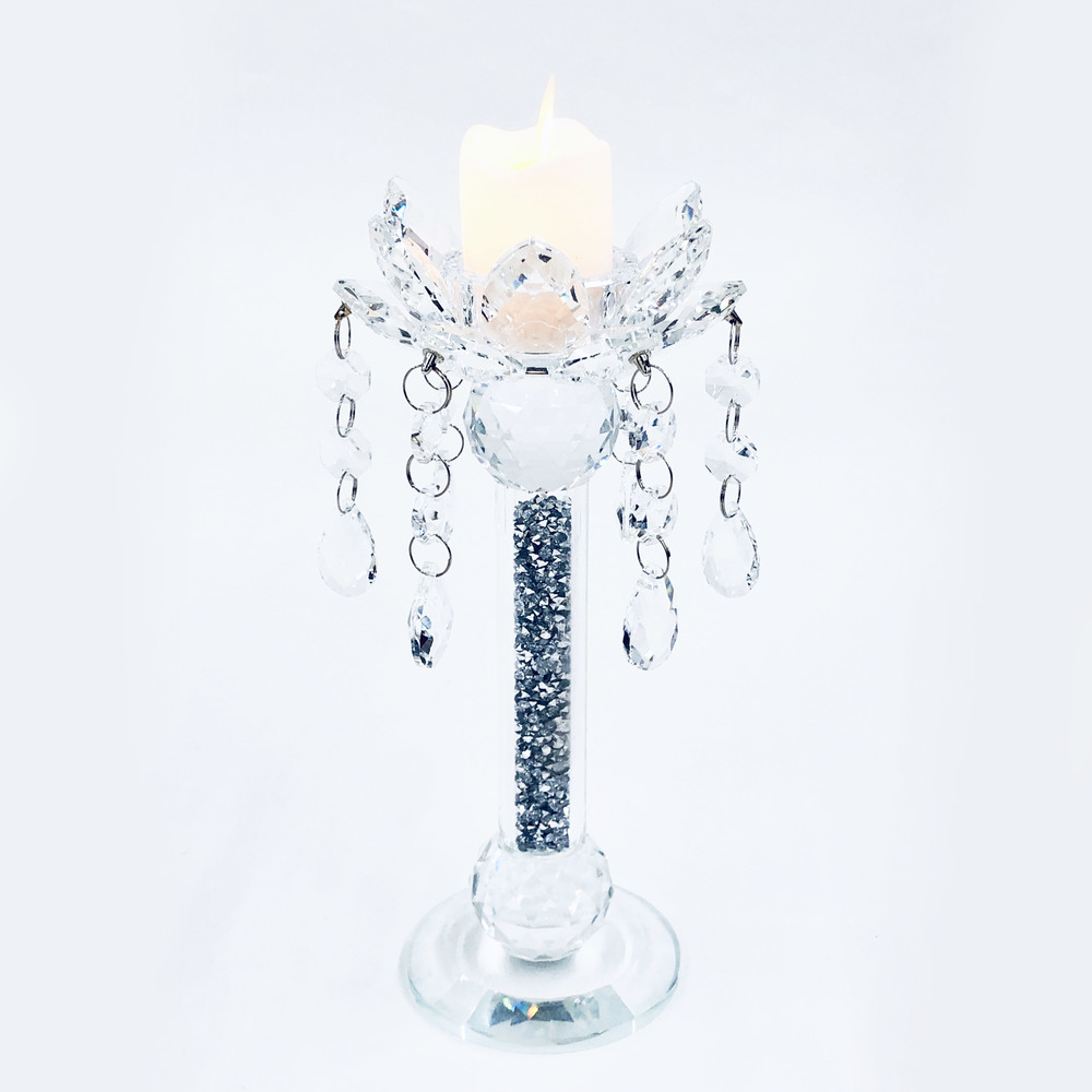 Crystal Crushed Candle Holder Large ASR Interiors