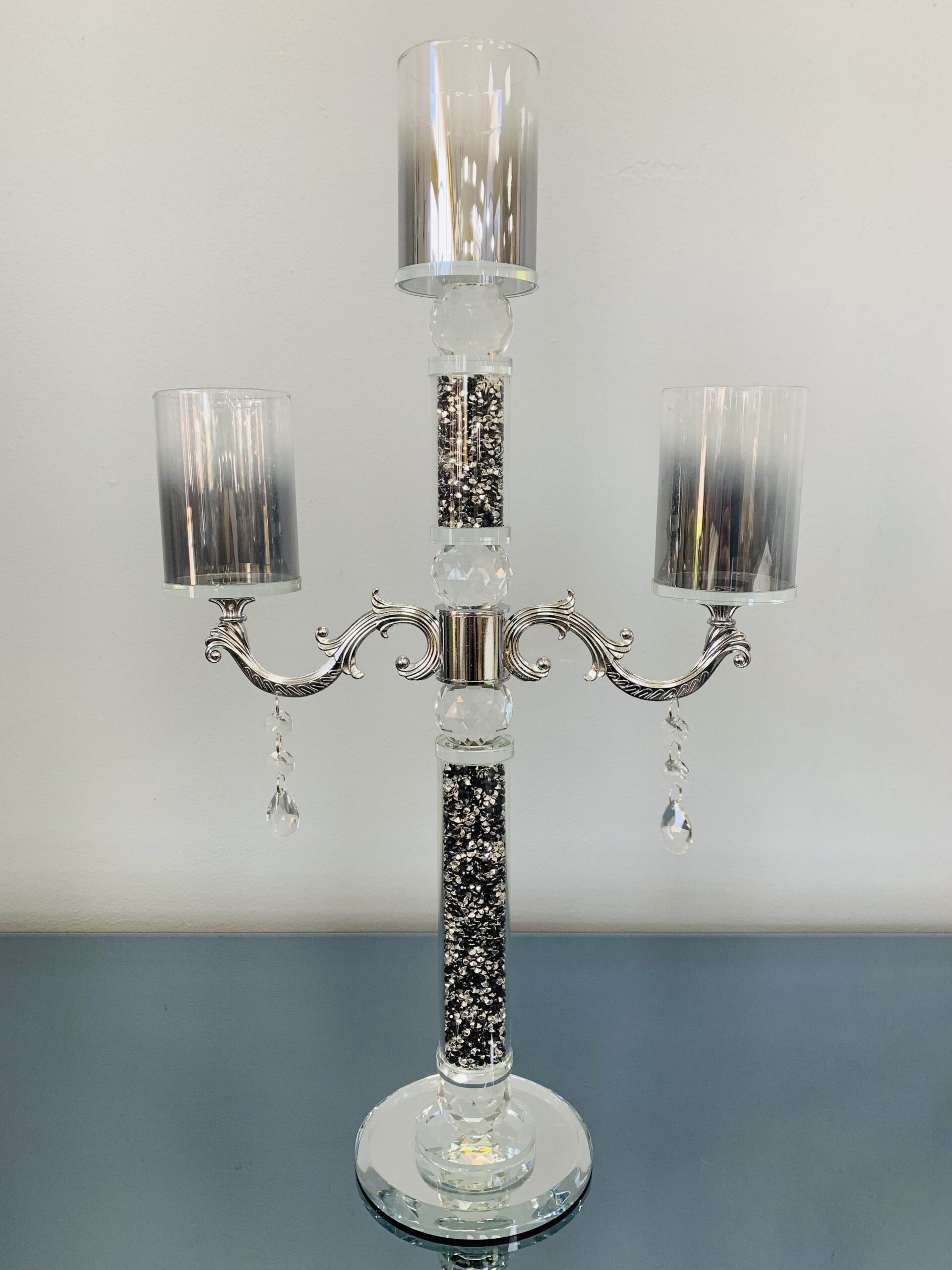 Crystal 3 Arm Candle Holder ASR Interiors