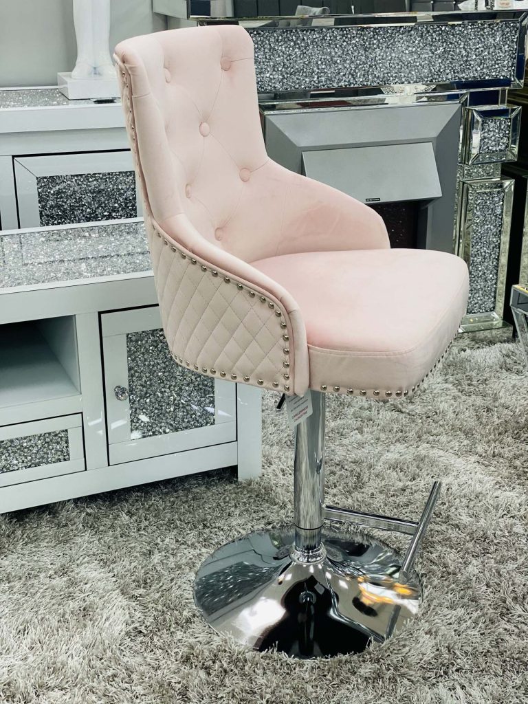 Majestic Pink Fabric Bar Stool ASR Interiors