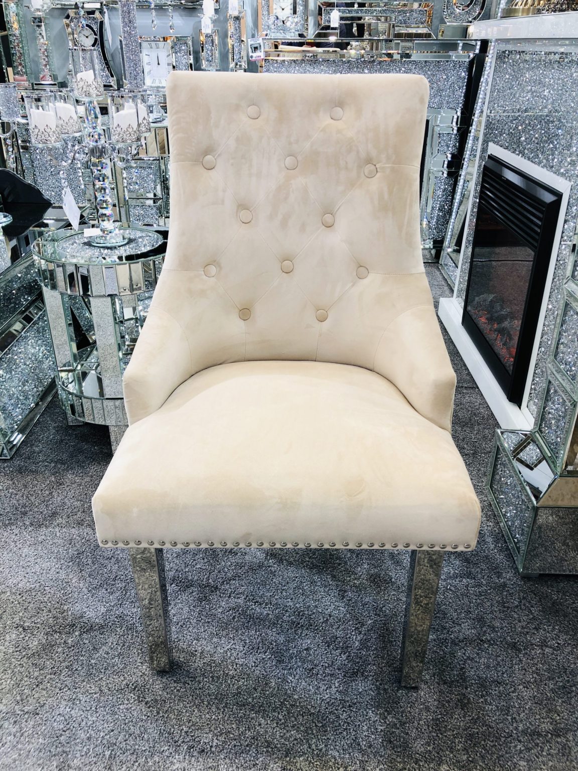 Majestic Mink Velvet Dining Chair ASR Interiors