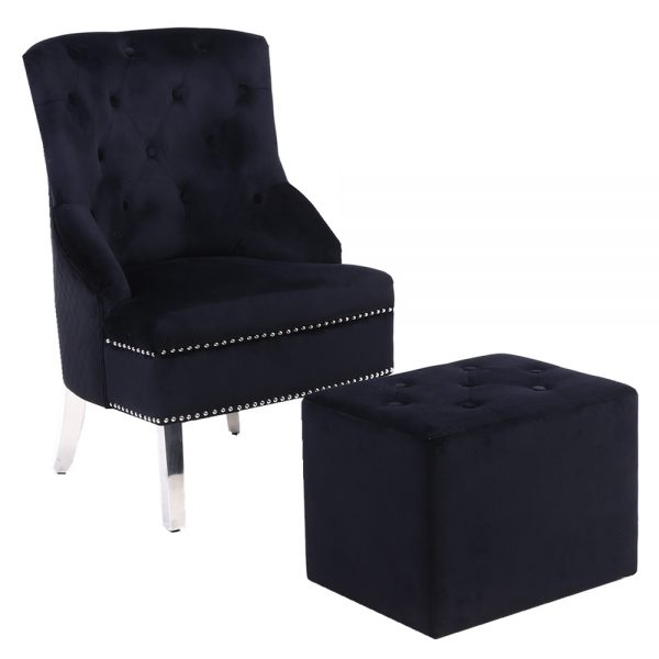 Majestic Black Wing Chair ASR Interiors