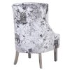 Majestic Silver Crushed Velvet Wing Chair 4