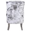 Majestic Silver Crushed Velvet Wing Chair 5