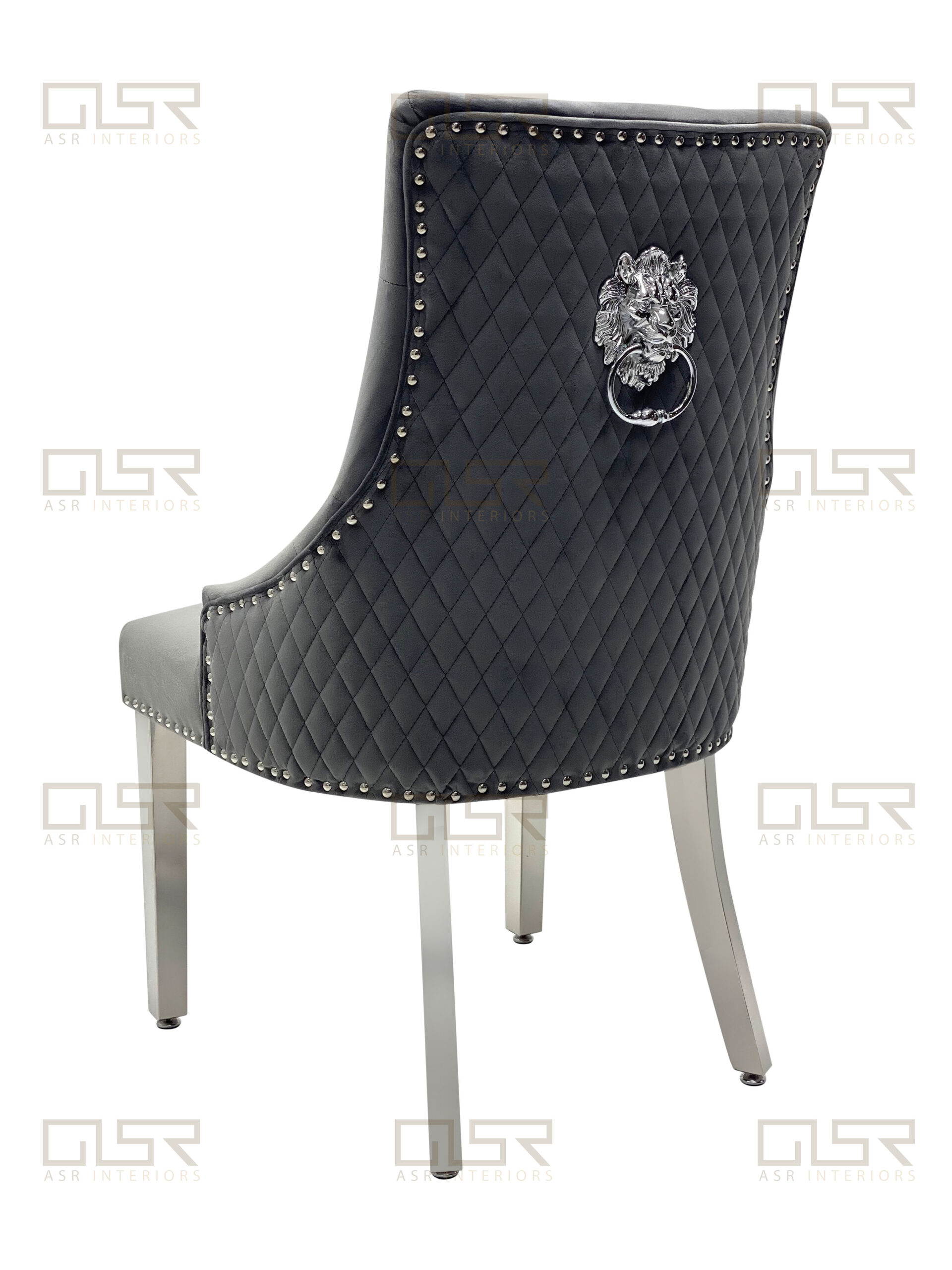 Majestic Dark Grey Velvet Dining Chair ASR Interiors
