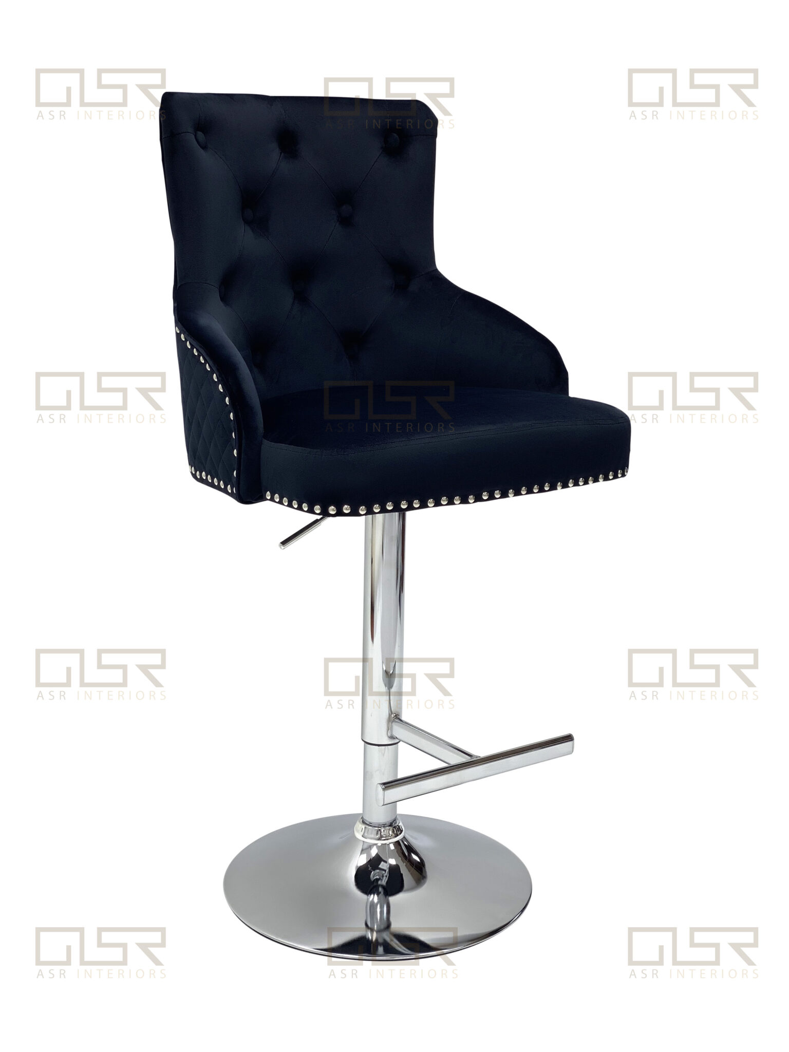 Majestic Black Fabric Bar Stool ASR Interiors