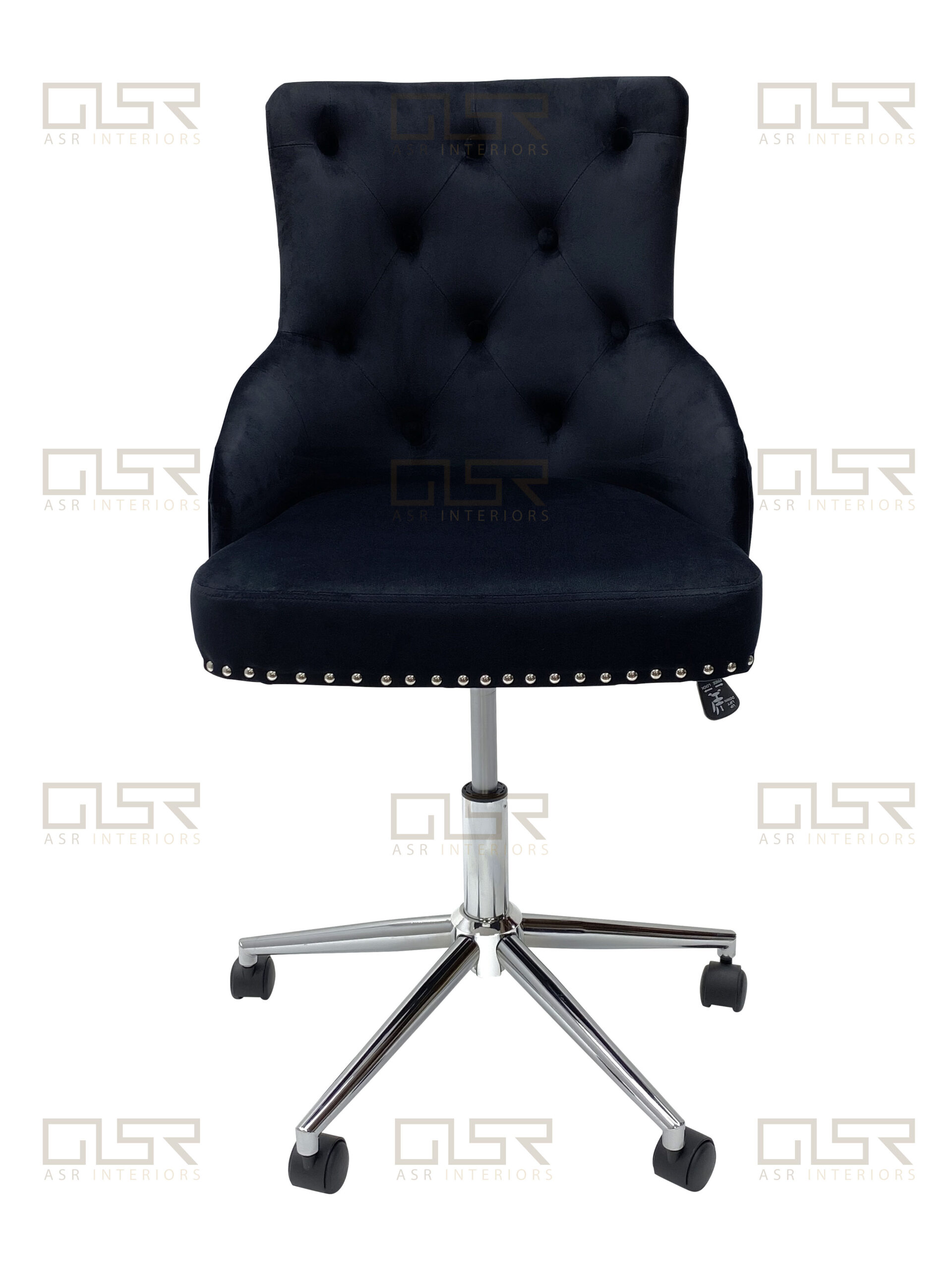 Majestic Black Velvet Office Chair ASR Interiors