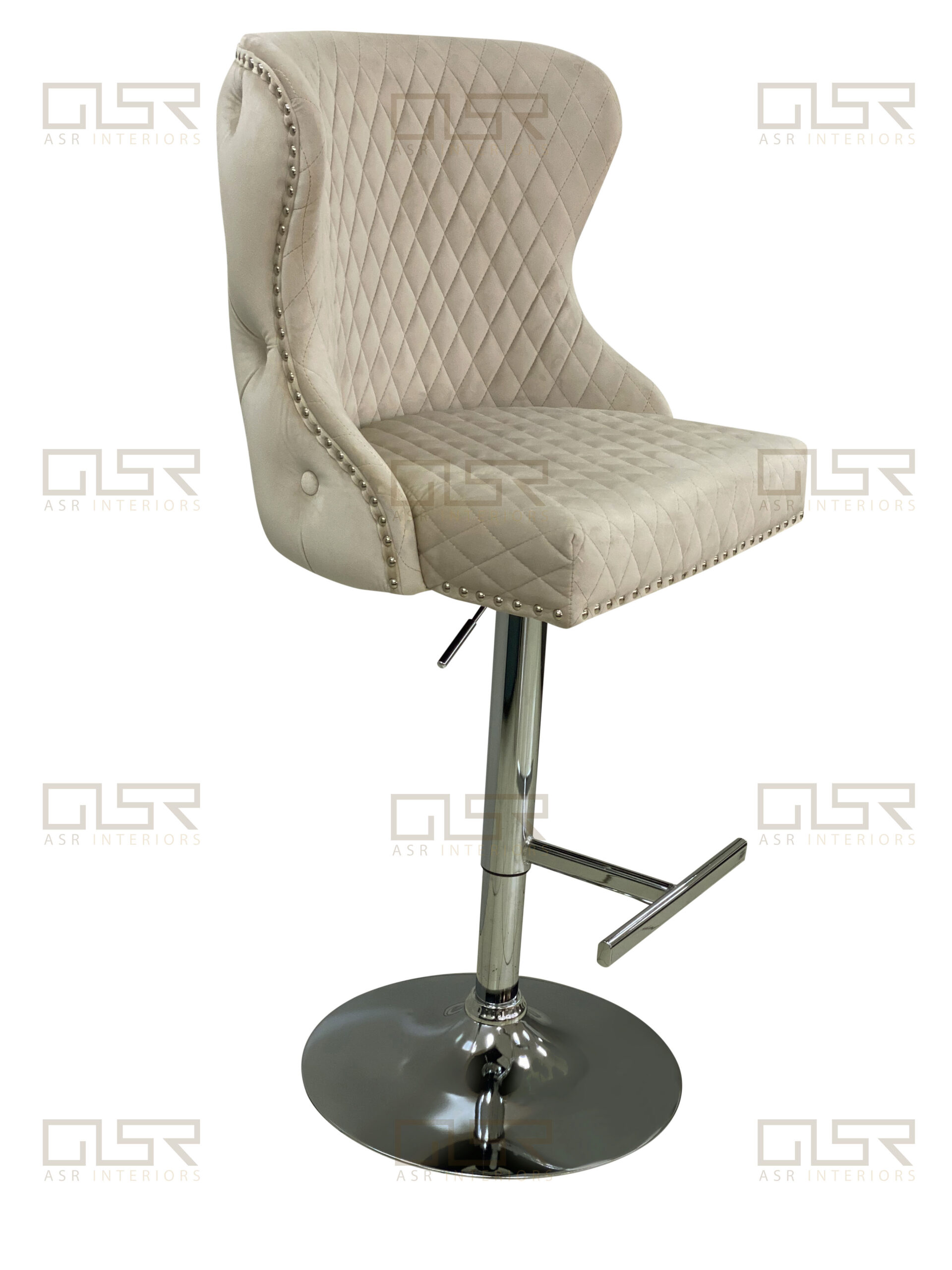 Valentino Mink Velvet Bar Stool ASR Interiors