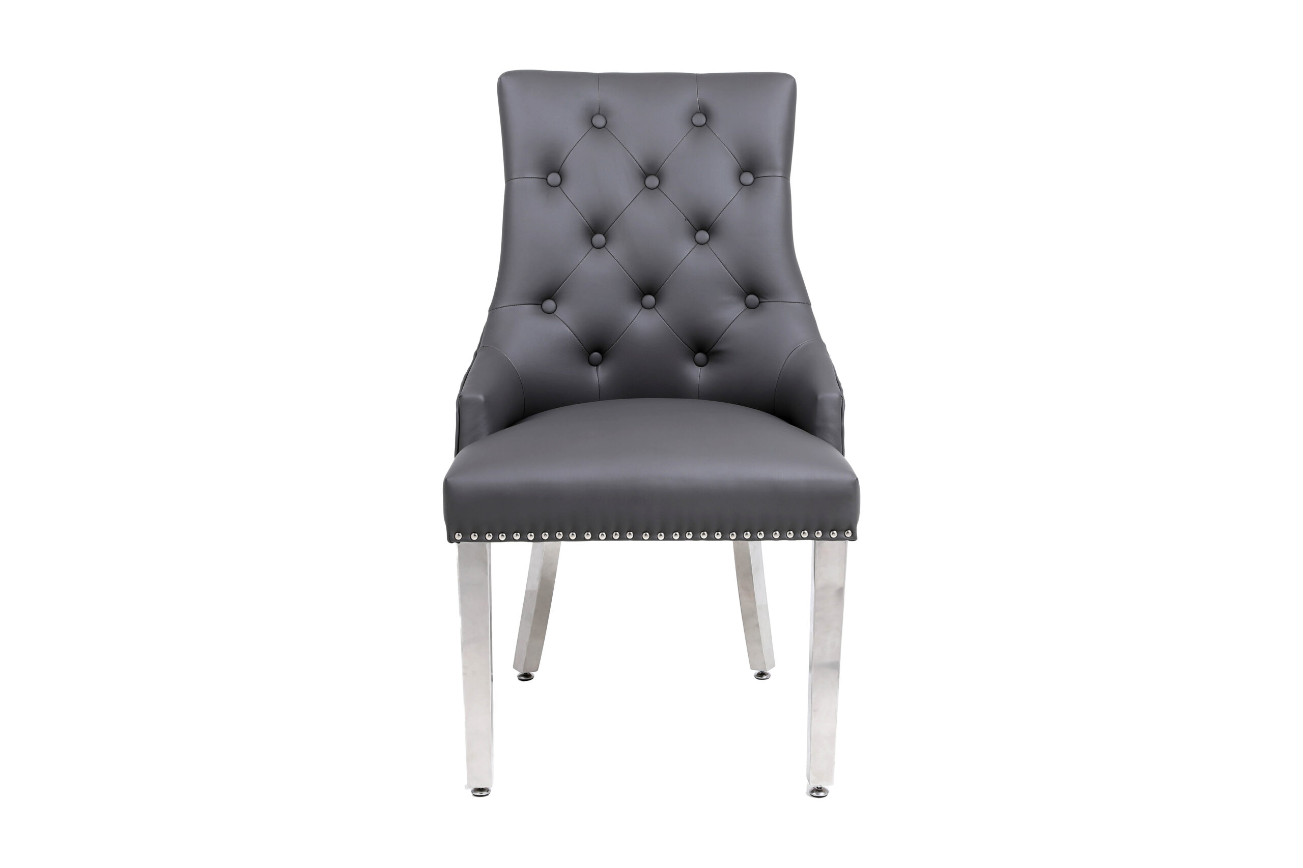 Majestic Hudson Grey PU Leather Dining Chair ASR Interiors