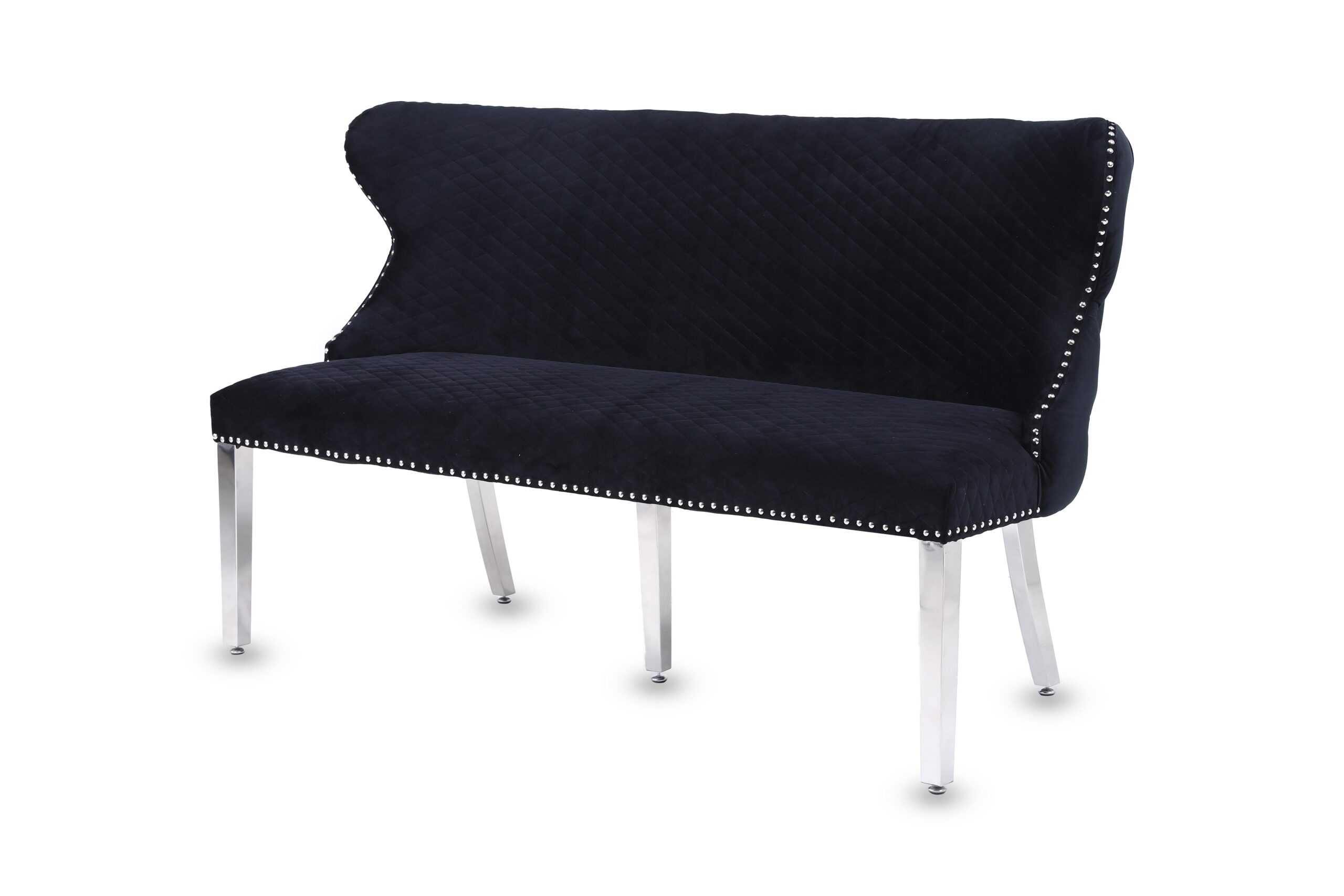 Valentino Black Velvet Bench ASR Interiors