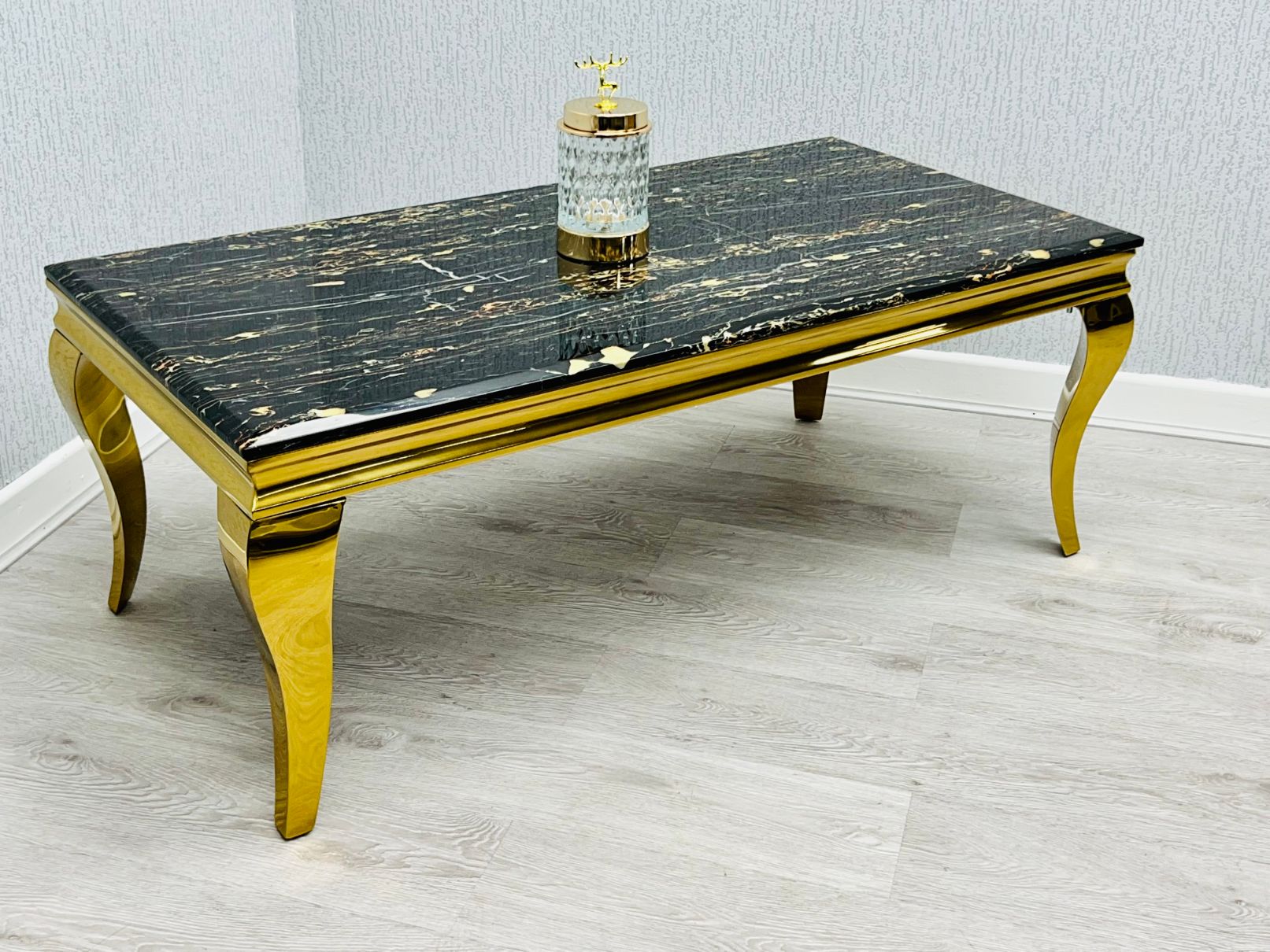 Sofia Black & Gold Marble Coffee Table ASR Interiors
