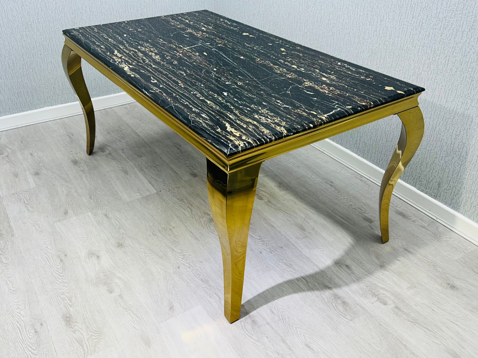 Sofia Black & Gold Dining Table All Sizes ASR Interiors