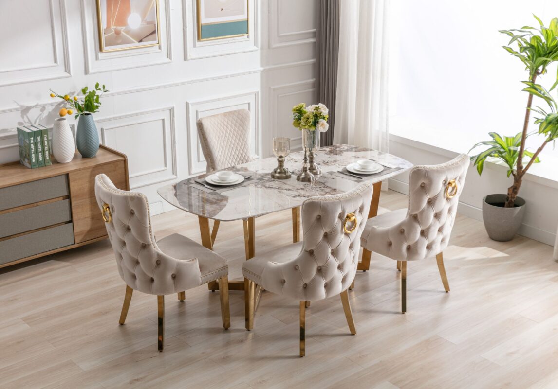 Sorrento Oval 150cm Ceramic Gold Table - ASR Interiors