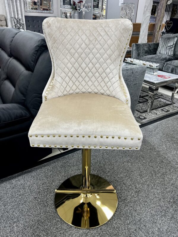 Victoria Cream Lion Knocker Breakfast Stool ASR Interiors