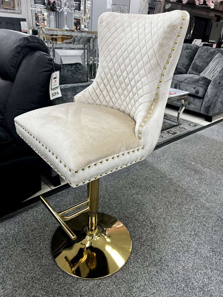 Victoria Cream Lion Knocker Breakfast Stool ASR Interiors