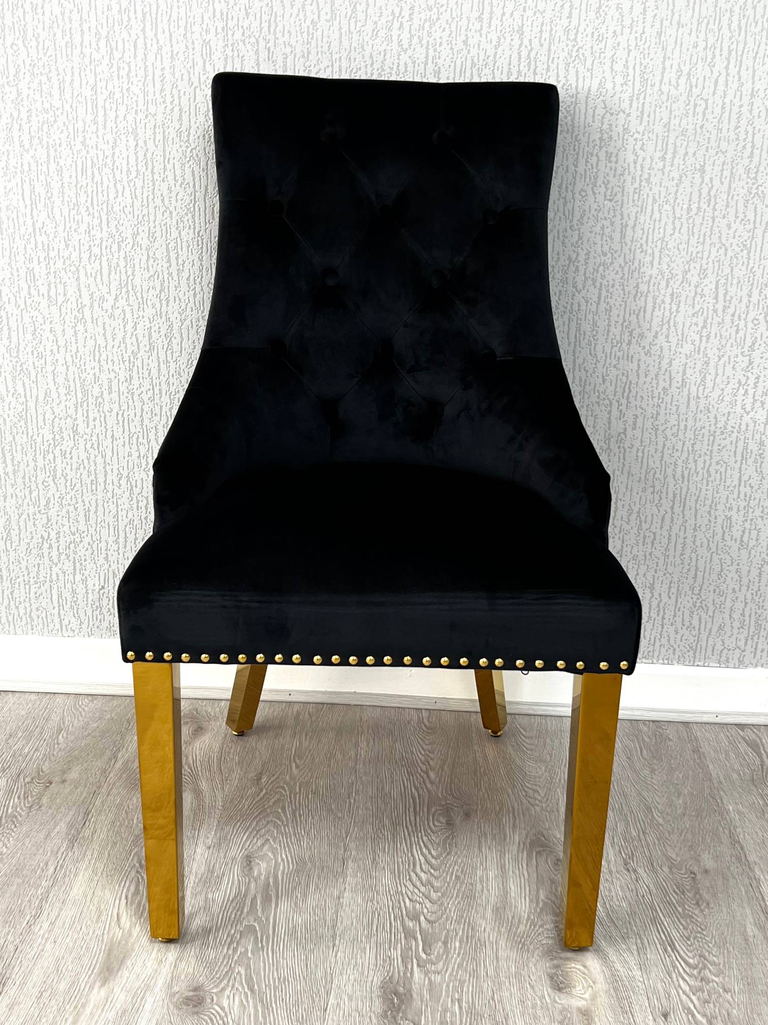 Majestic Black Gold Lion Knocker Chair ASR Interiors