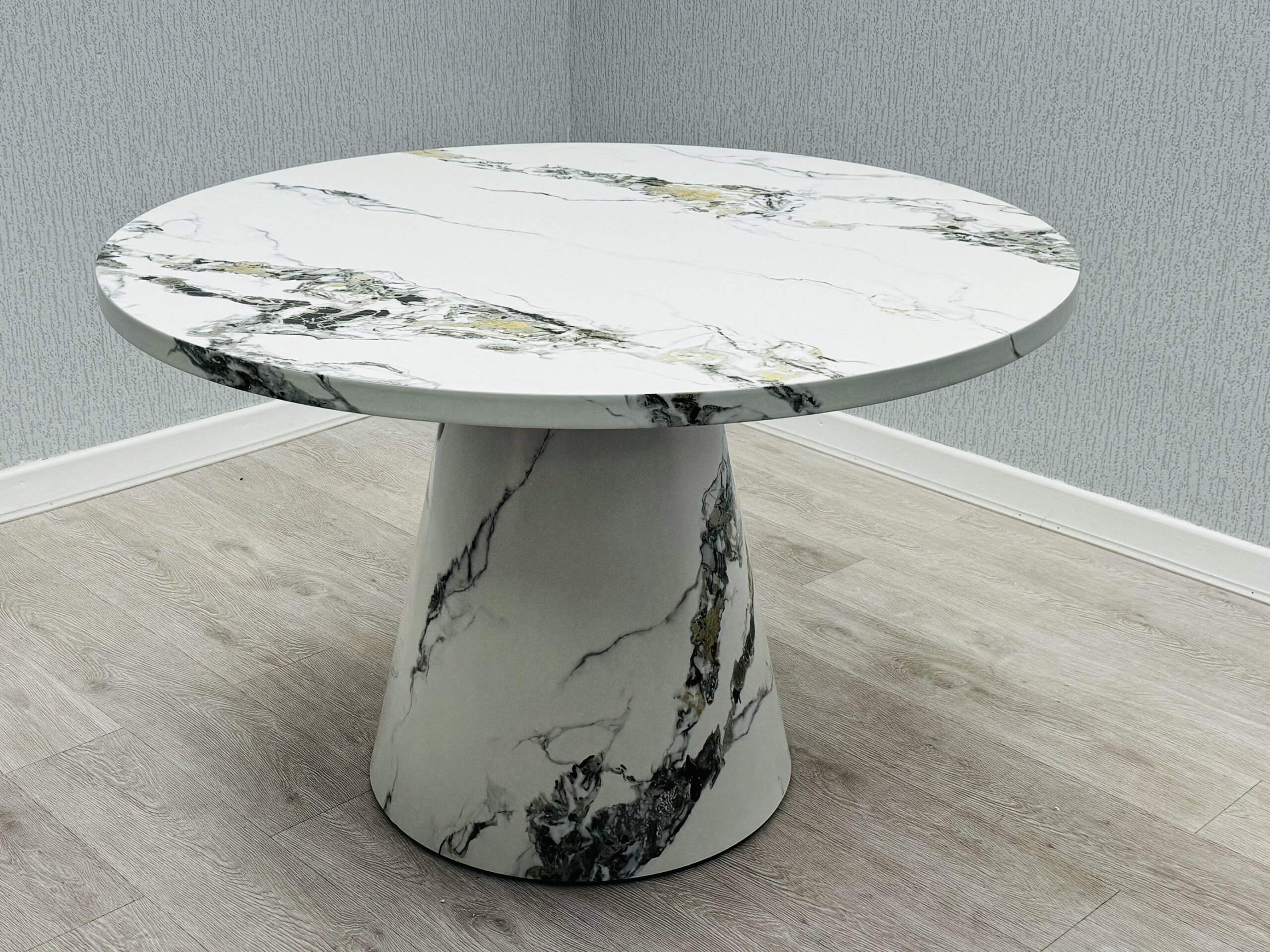Capri 110cm Round Marble Effect Dining Table (Table Only) ASR Interiors