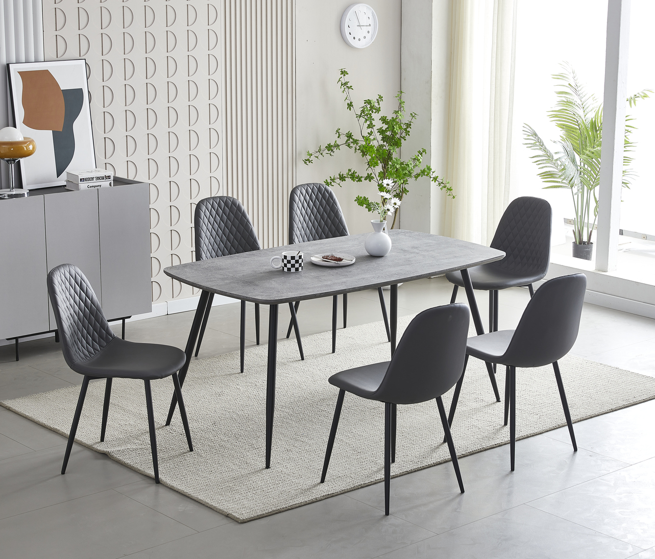 Boston 160cm Table with 6 Chairs - ASR Interiors